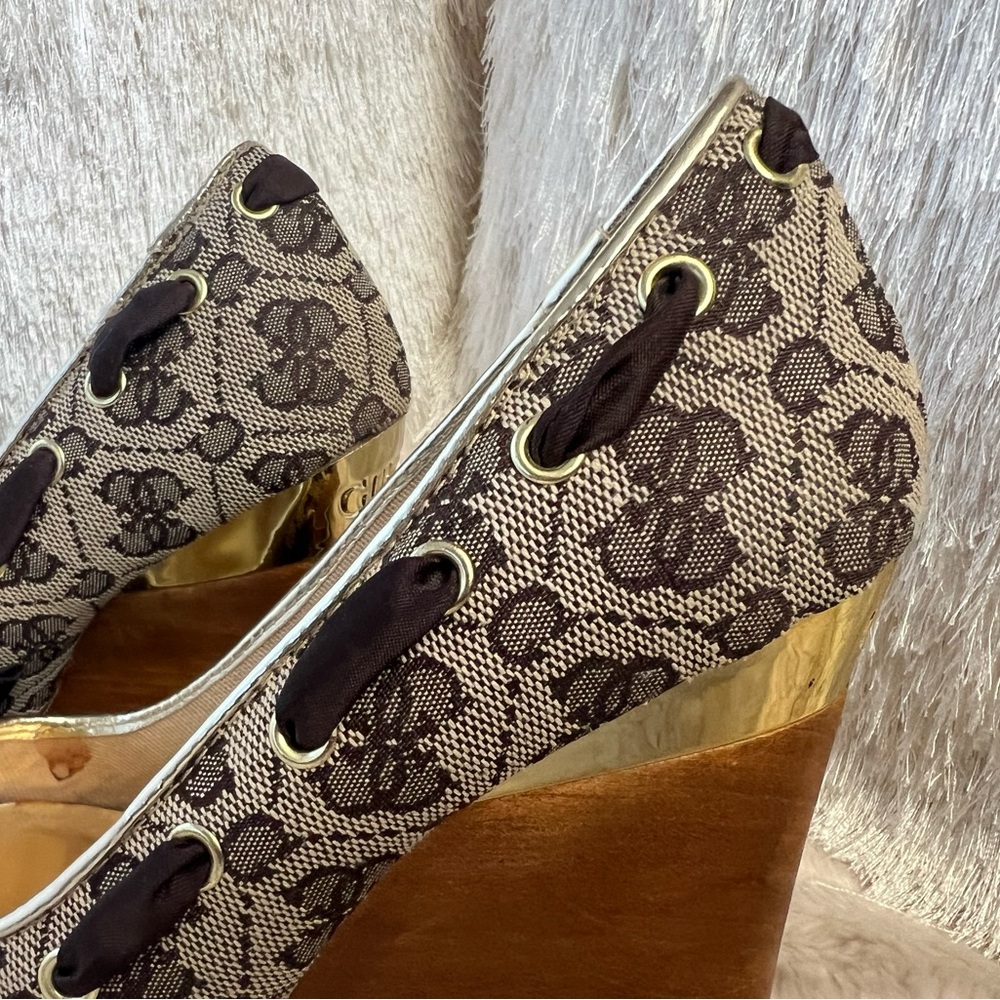 Guess Women's Wedges with Gold and Brown Accents - Picture 9 of 16